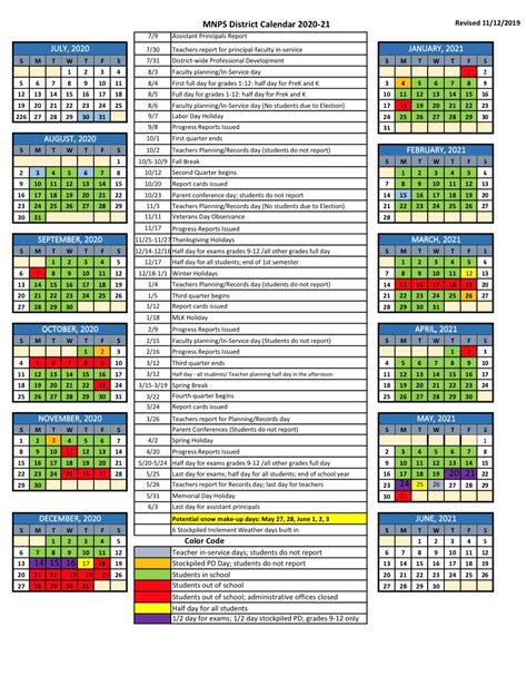 Mnps 2021 22 Calendar